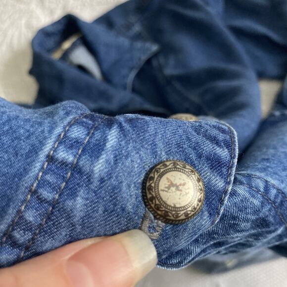 Double D Ranchwear Women's Western Denim Long Sleeve Shirt Button up Size Small - Picture 11 of 13